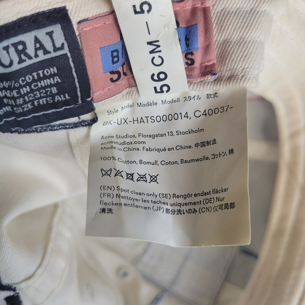 Acne Studios x Starter Hat Mens OS Cream Snapback Bla Konst Multi-Patch Cap - Picture 8 of 8
